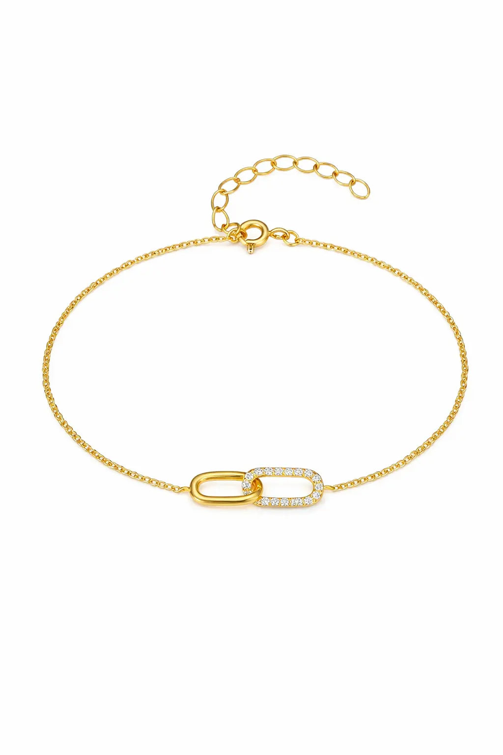 Liora 925 Sterling Silver Gold Plated Bracelet Women’s Interlocking Link Design DIONE CANADA